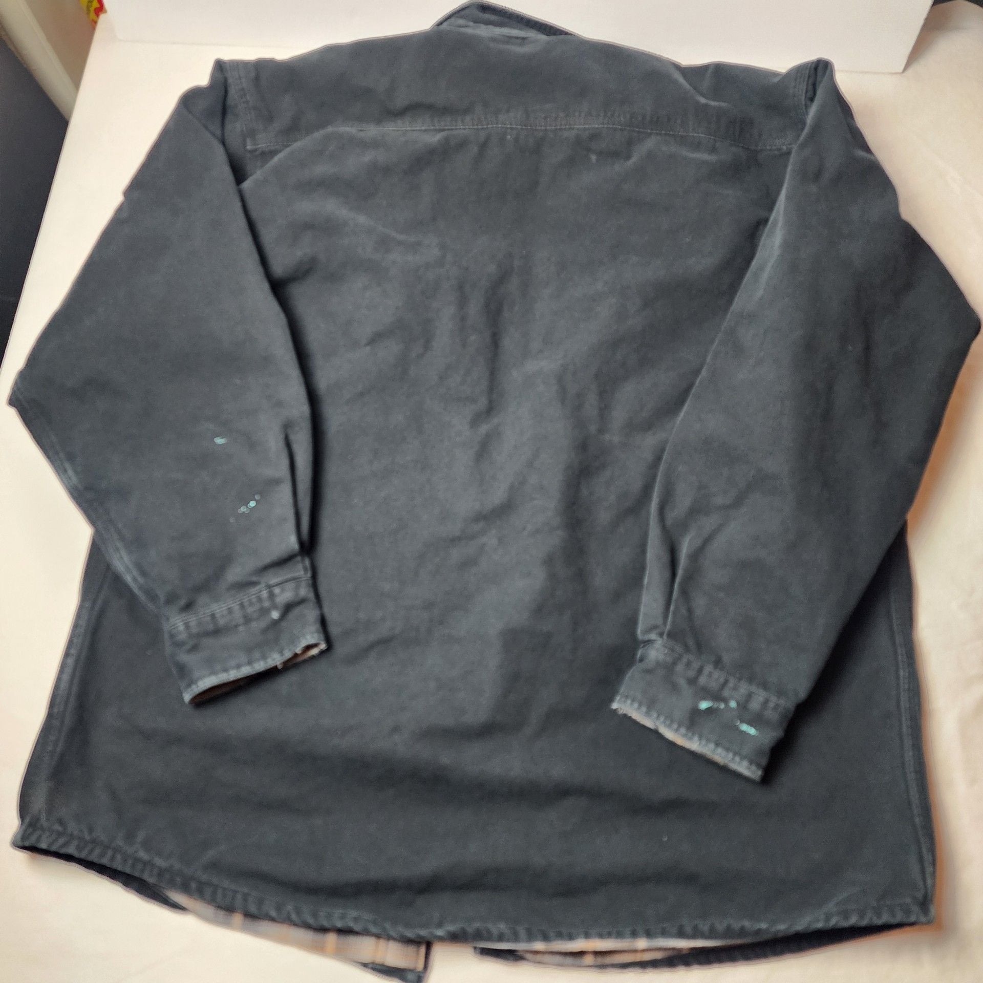 Carhartt black work jacket flannel lined Spring 1998 C 126839 size medium 7