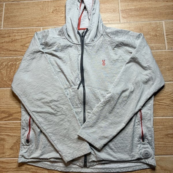 Peter Millar Crown Sport Placid Performance Full Zip Hoodie Gray Red Men’s XL
