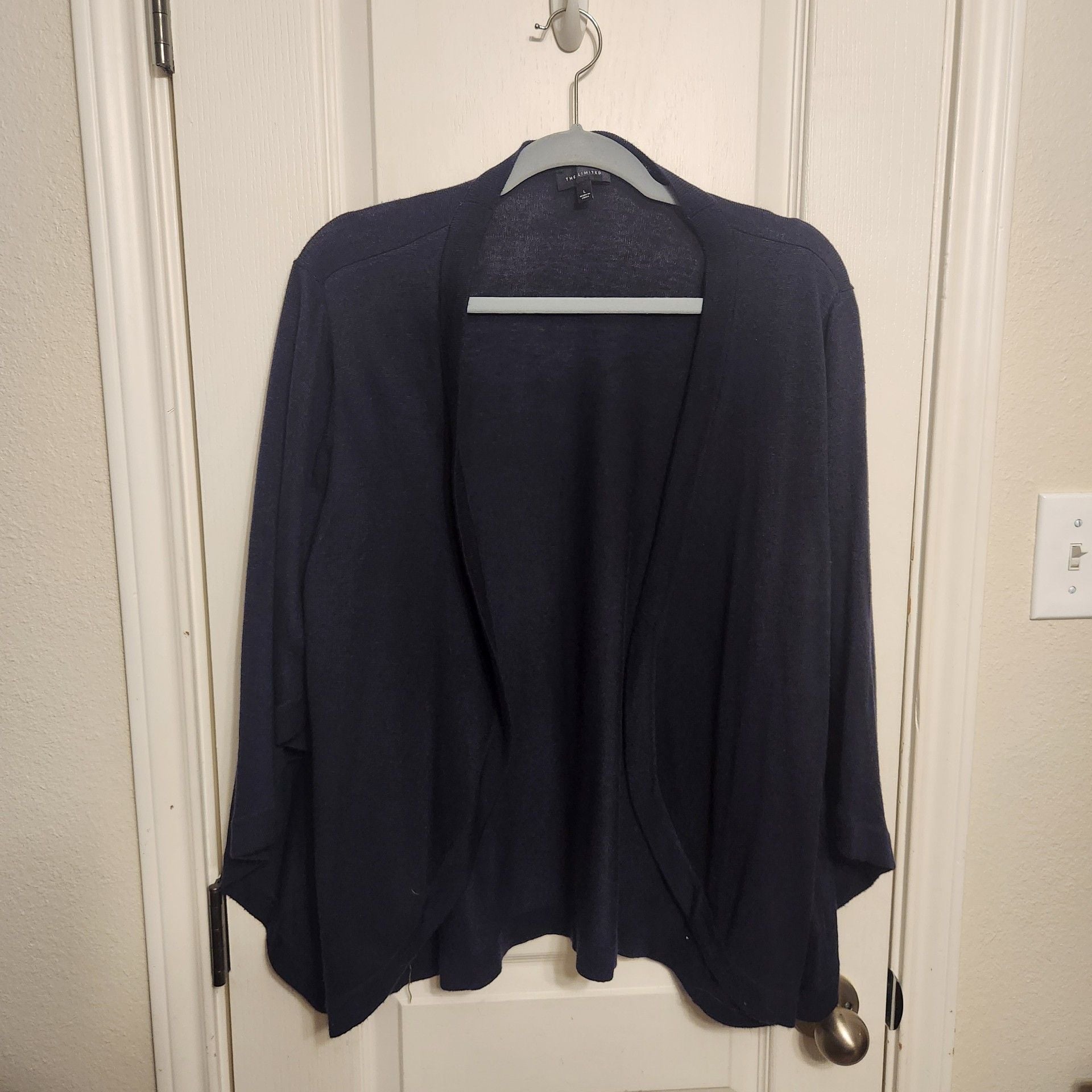 The Limited Cardigan wool blend Navy Blue Knit Open-Front 2