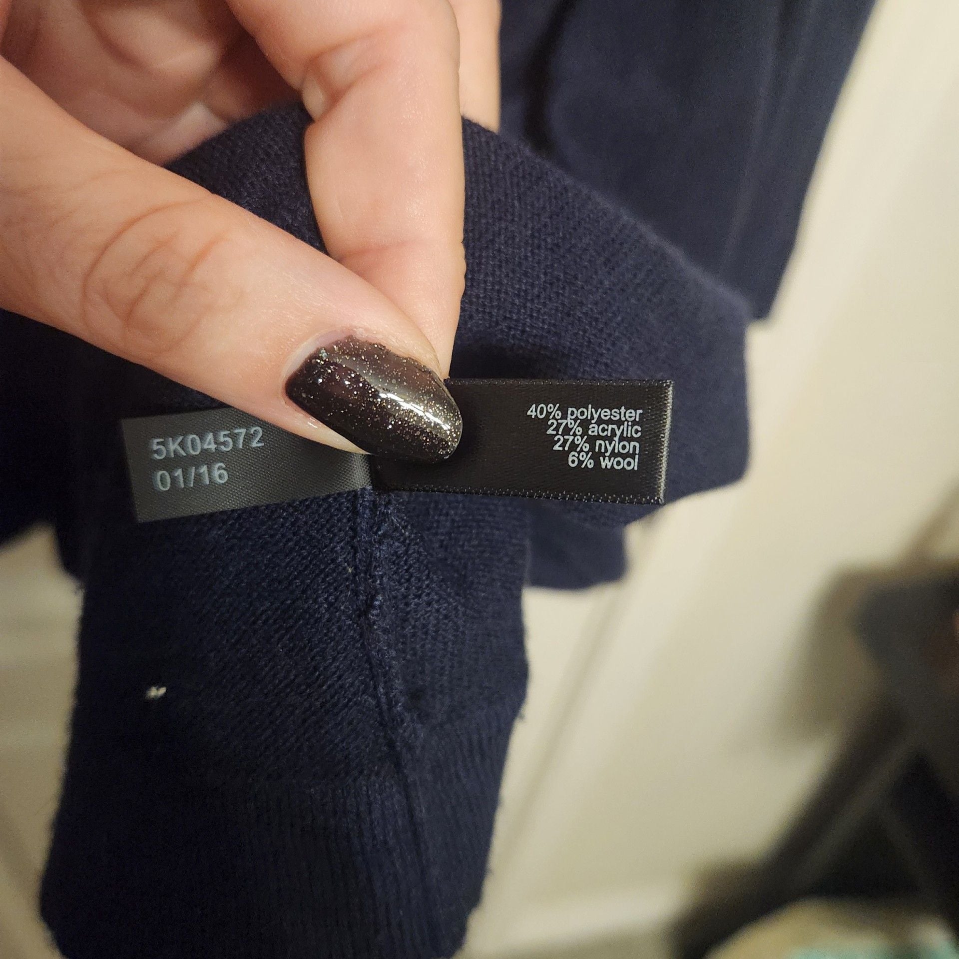 The Limited Cardigan wool blend Navy Blue Knit Open-Front 5