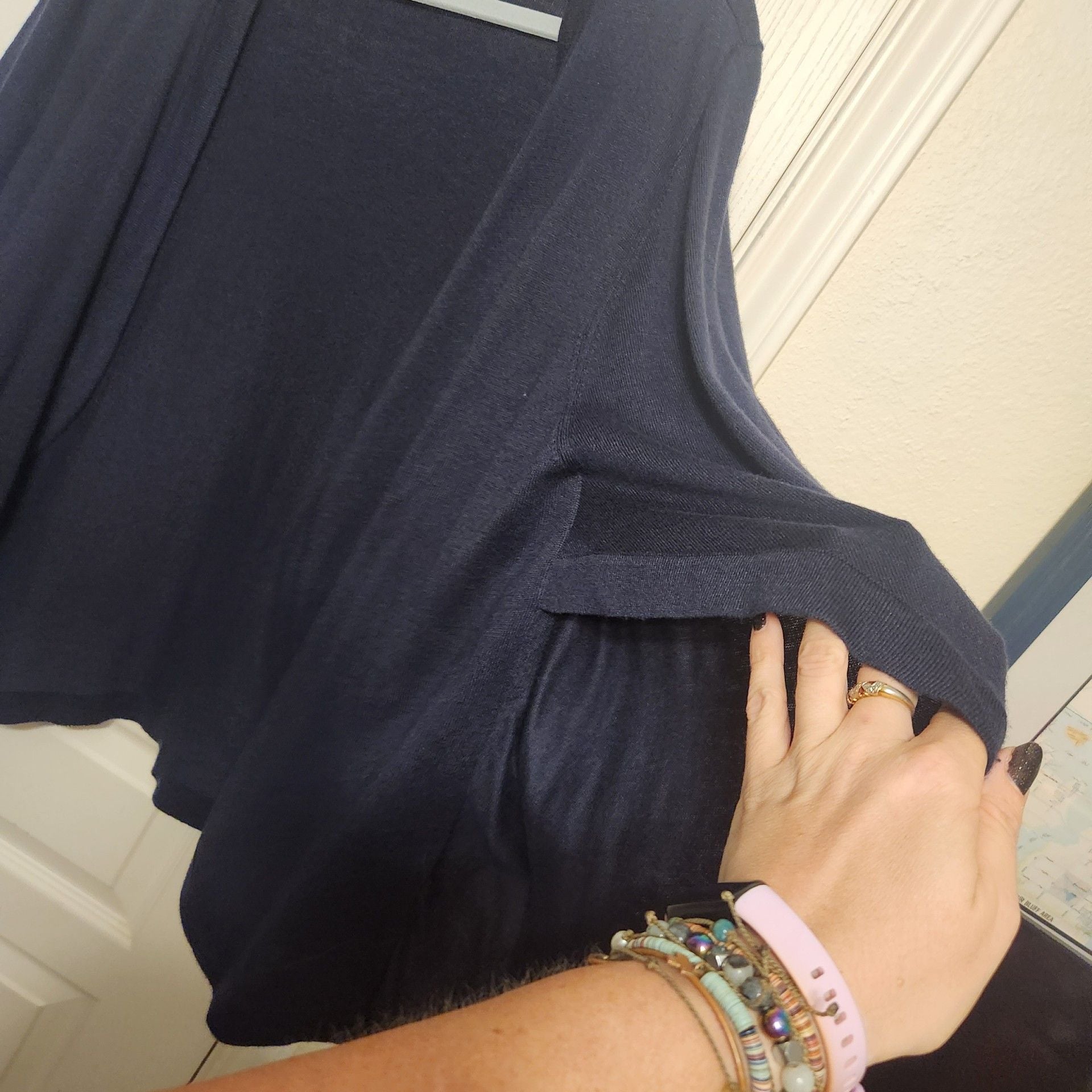The Limited Cardigan wool blend Navy Blue Knit Open-Front 6