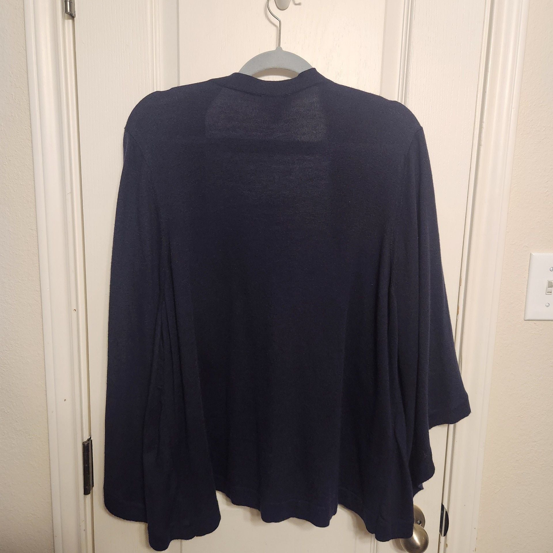 The Limited Cardigan wool blend Navy Blue Knit Open-Front 7