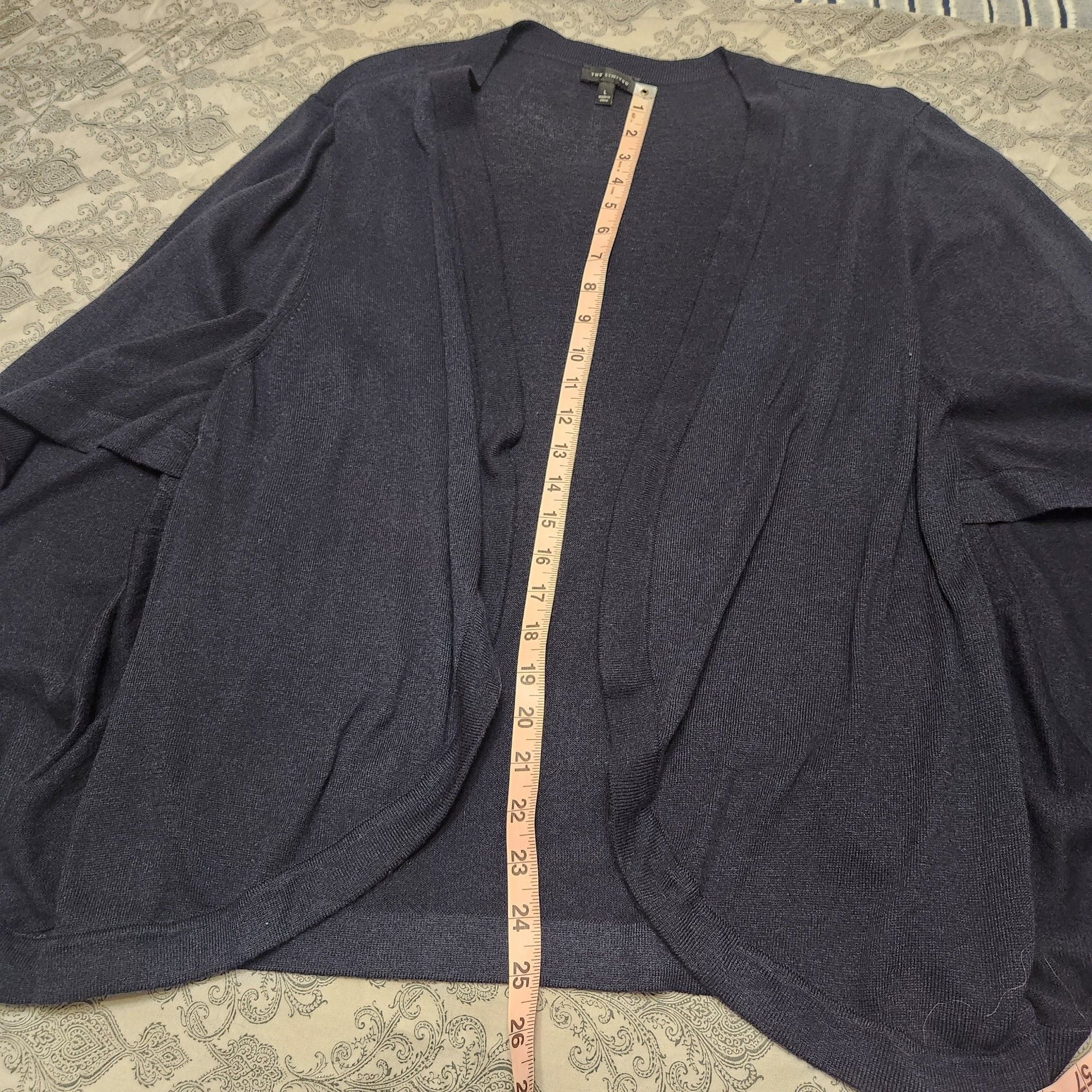 The Limited Cardigan wool blend Navy Blue Knit Open-Front 9