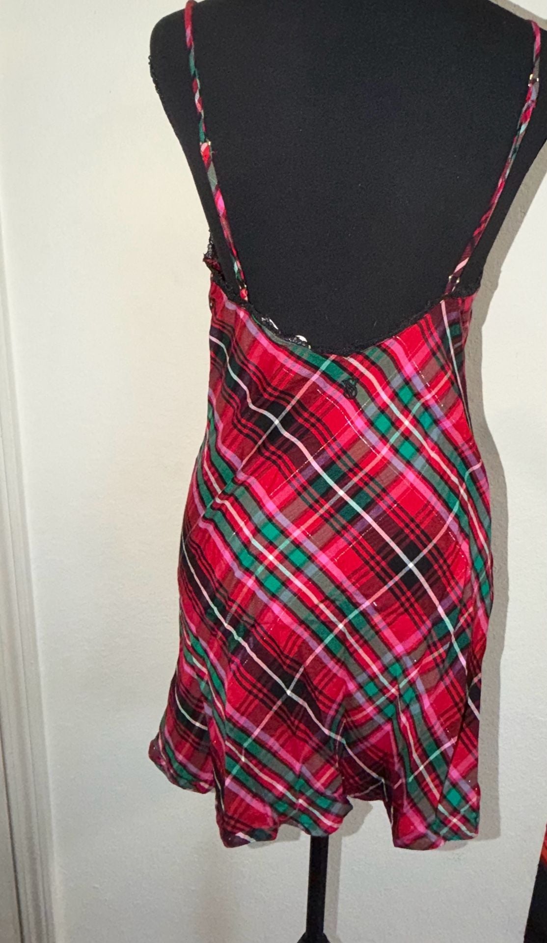 Victoria's Secret Slip Size S Plaid Chemise 4