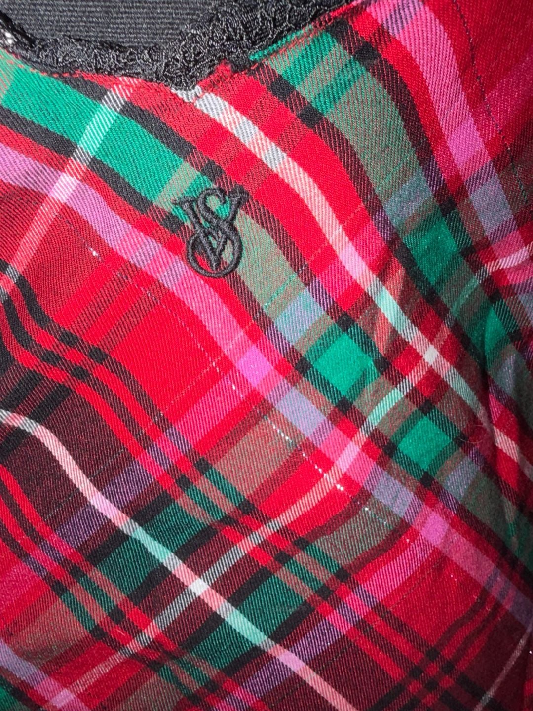 Victoria's Secret Slip Size S Plaid Chemise 5
