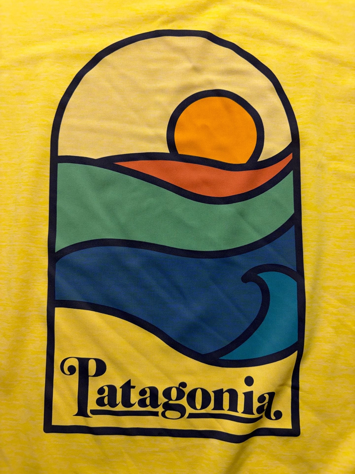 Patagonia Capilene Cool Daily Graphic Shirt Size S Sunset Sets Yellow 4