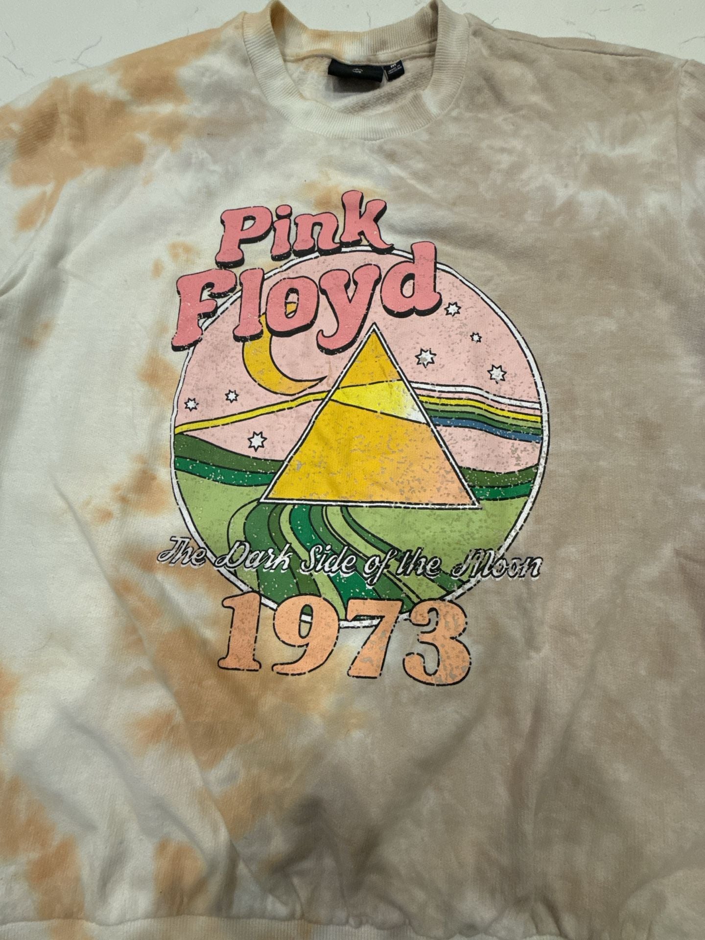 Pink Floyd Dark Side Of The Moon Sweatshirt Size M Tie Dye Pullover 3