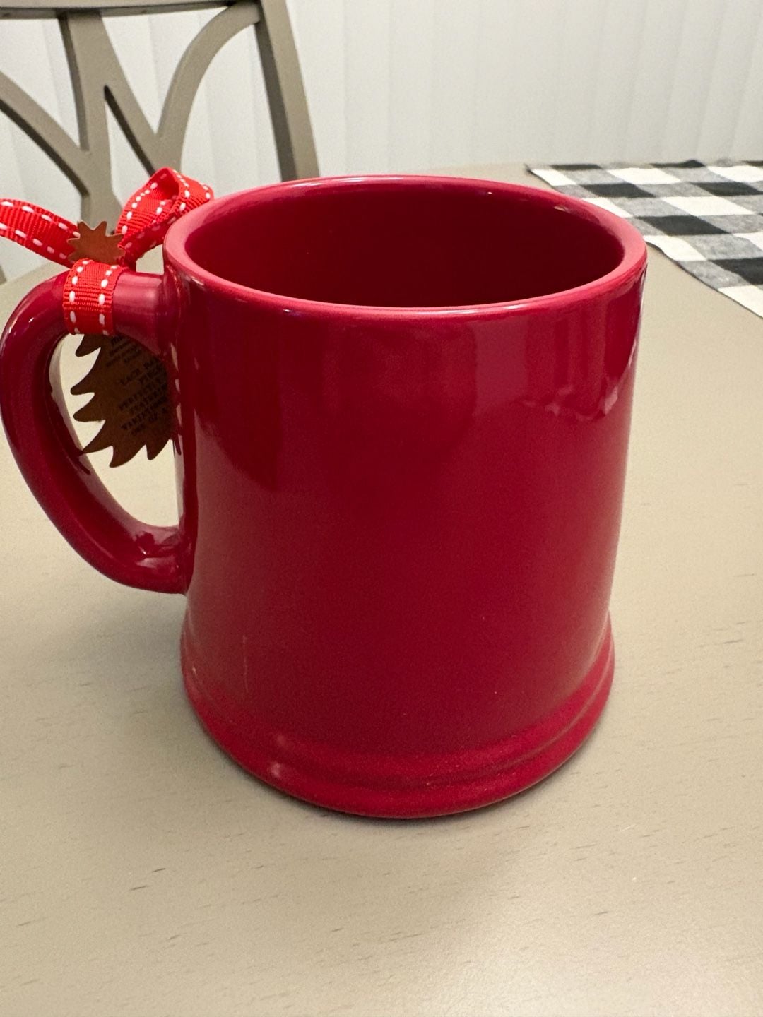 Rae Dunn Merry Christmas Red Coffee Mug with Charm 3