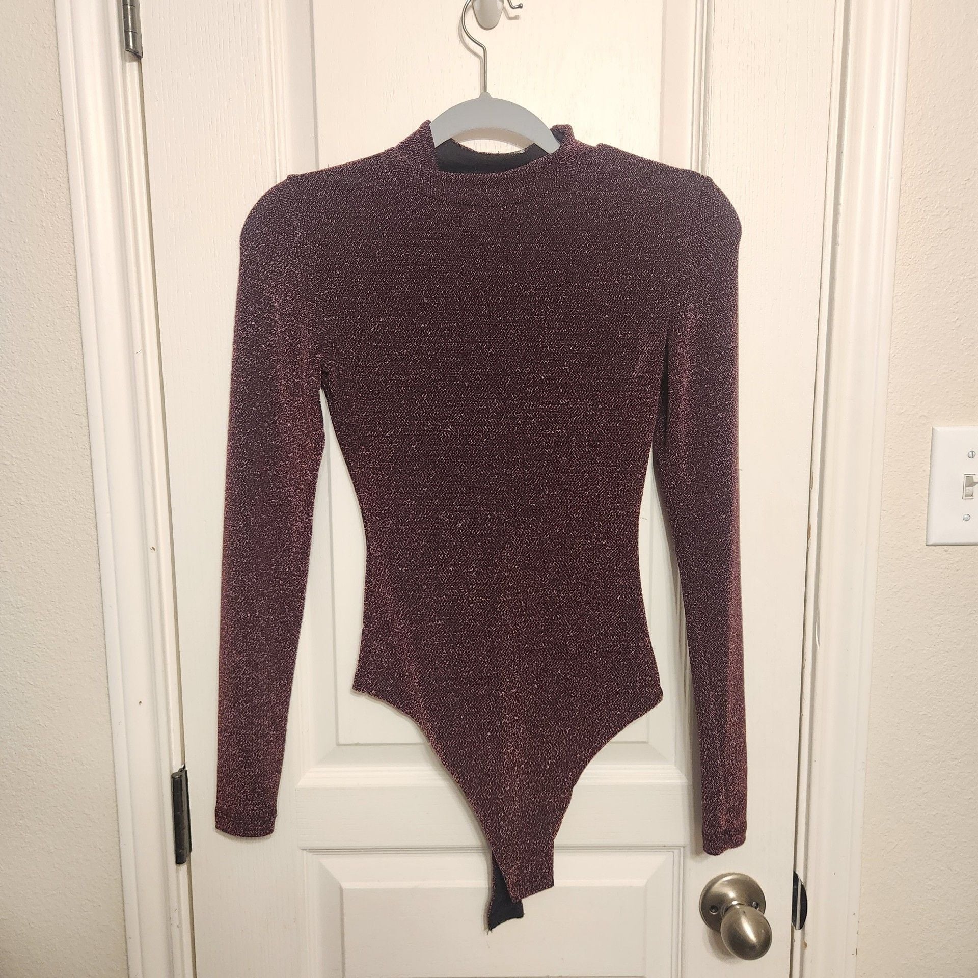 GB Metallic Mock Neck Bodysuit Size S 2
