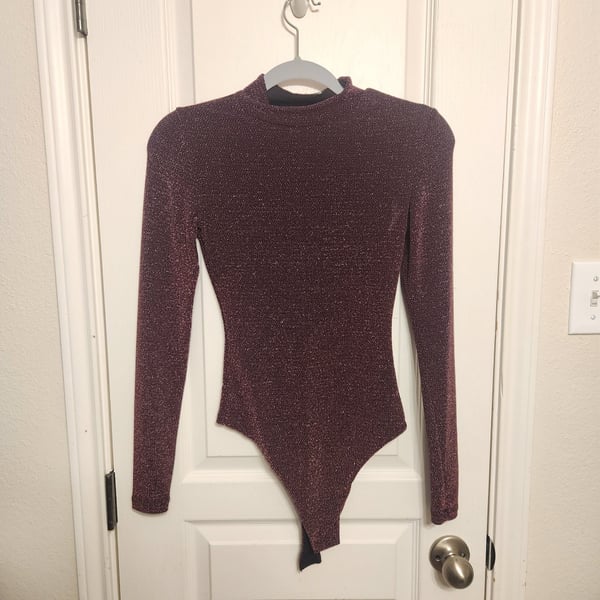 GB Metallic Mock Neck Bodysuit Size S
