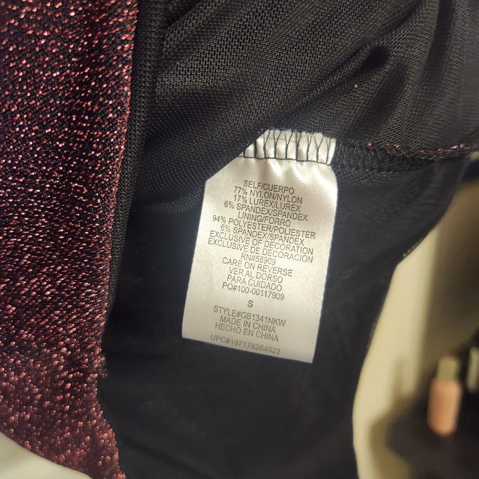 GB Metallic Mock Neck Bodysuit Size S 6