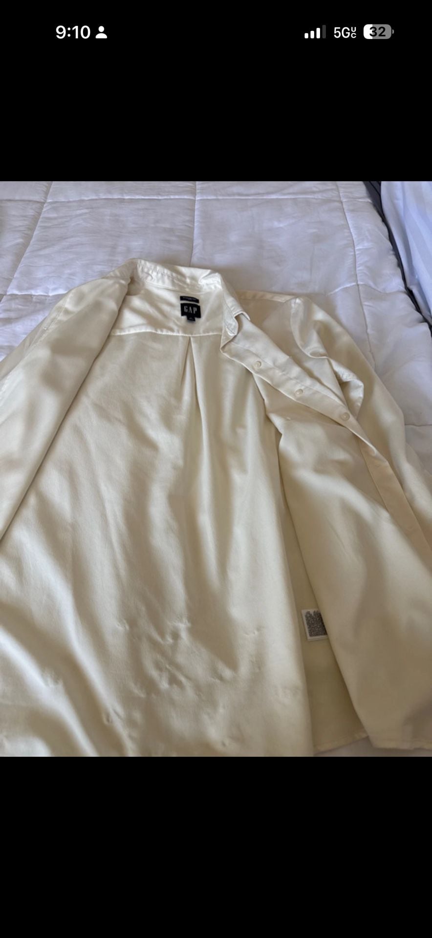 Gap Long Sleeve Button Up Shirt Size L Ivory 8