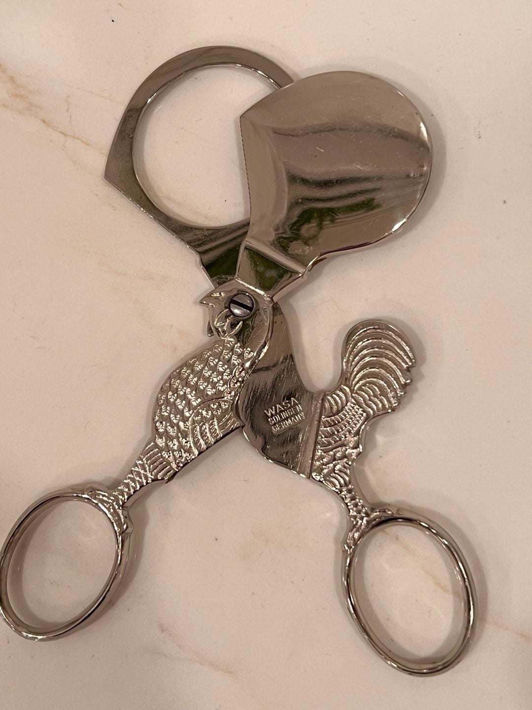 Wasa Solingen Rooster Egg Topper Scissors Germany 3