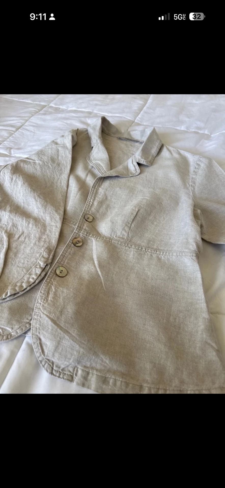 Linen Button Front Jacket Medium Beige 7