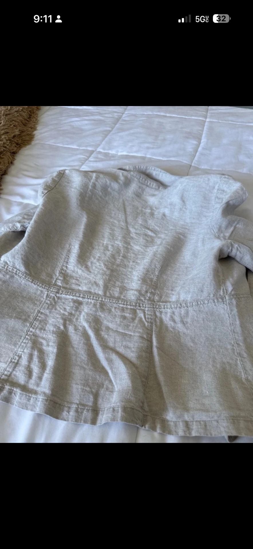 Linen Button Front Jacket Medium Beige 8