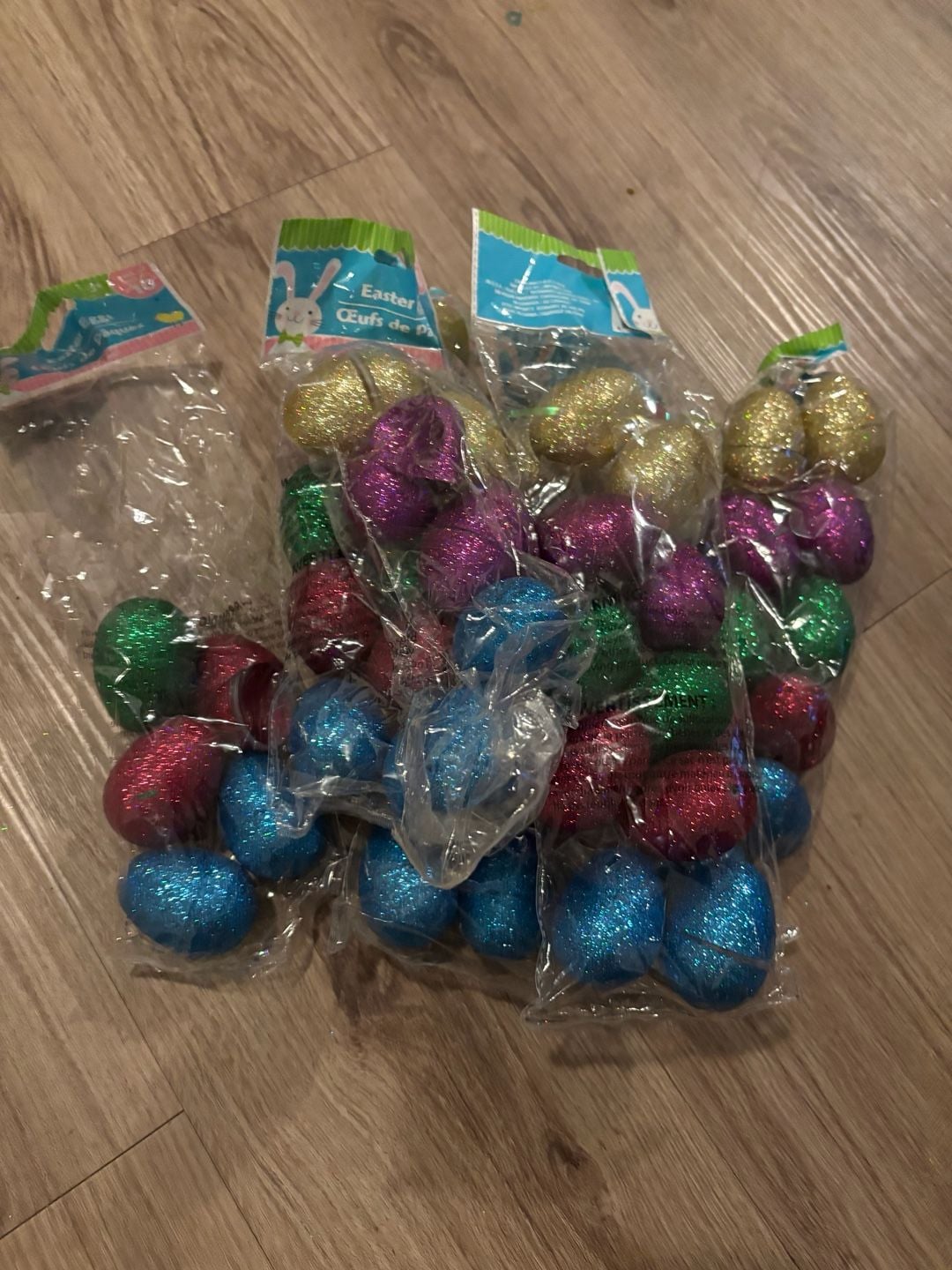 Easter Glitter Plastic Fillable Eggs Multicolor 4-Pack 1