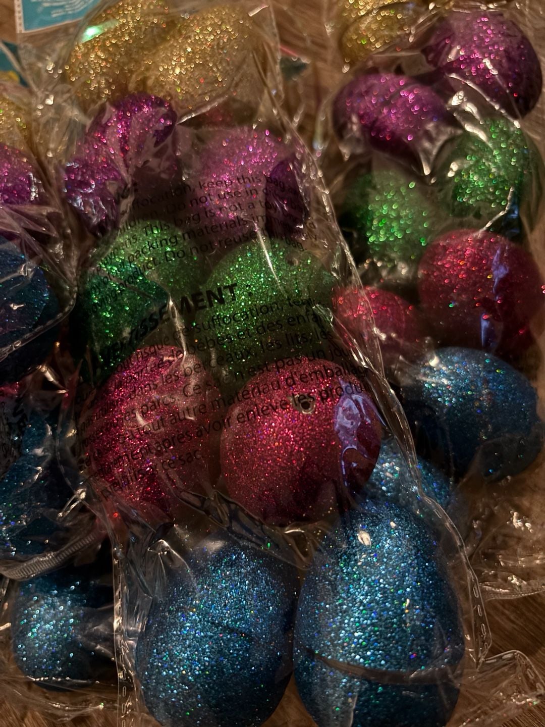 Easter Glitter Plastic Fillable Eggs Multicolor 4-Pack 3