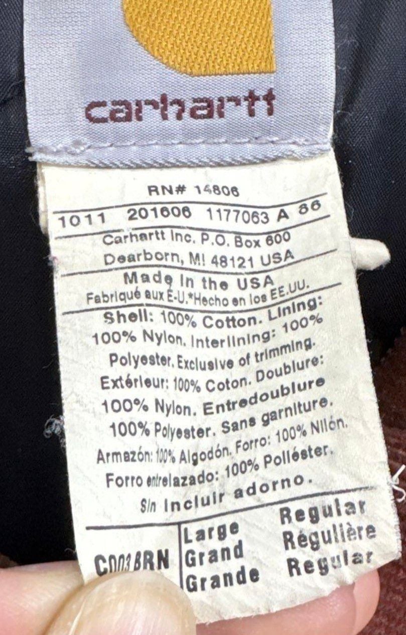 Carhartt C003 BRN Arctic Traditional Coat Large Regular Brown 5