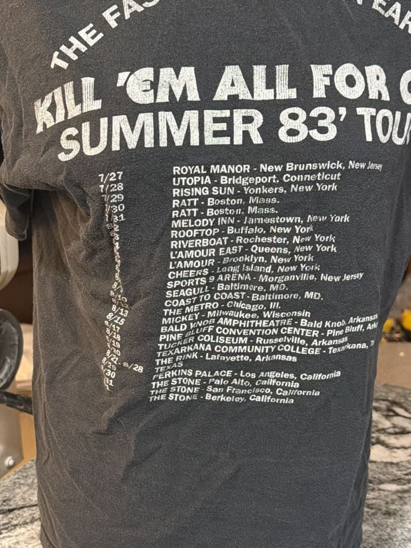 Metallica Kill 'Em All Summer 83 Tour T-Shirt Black 3