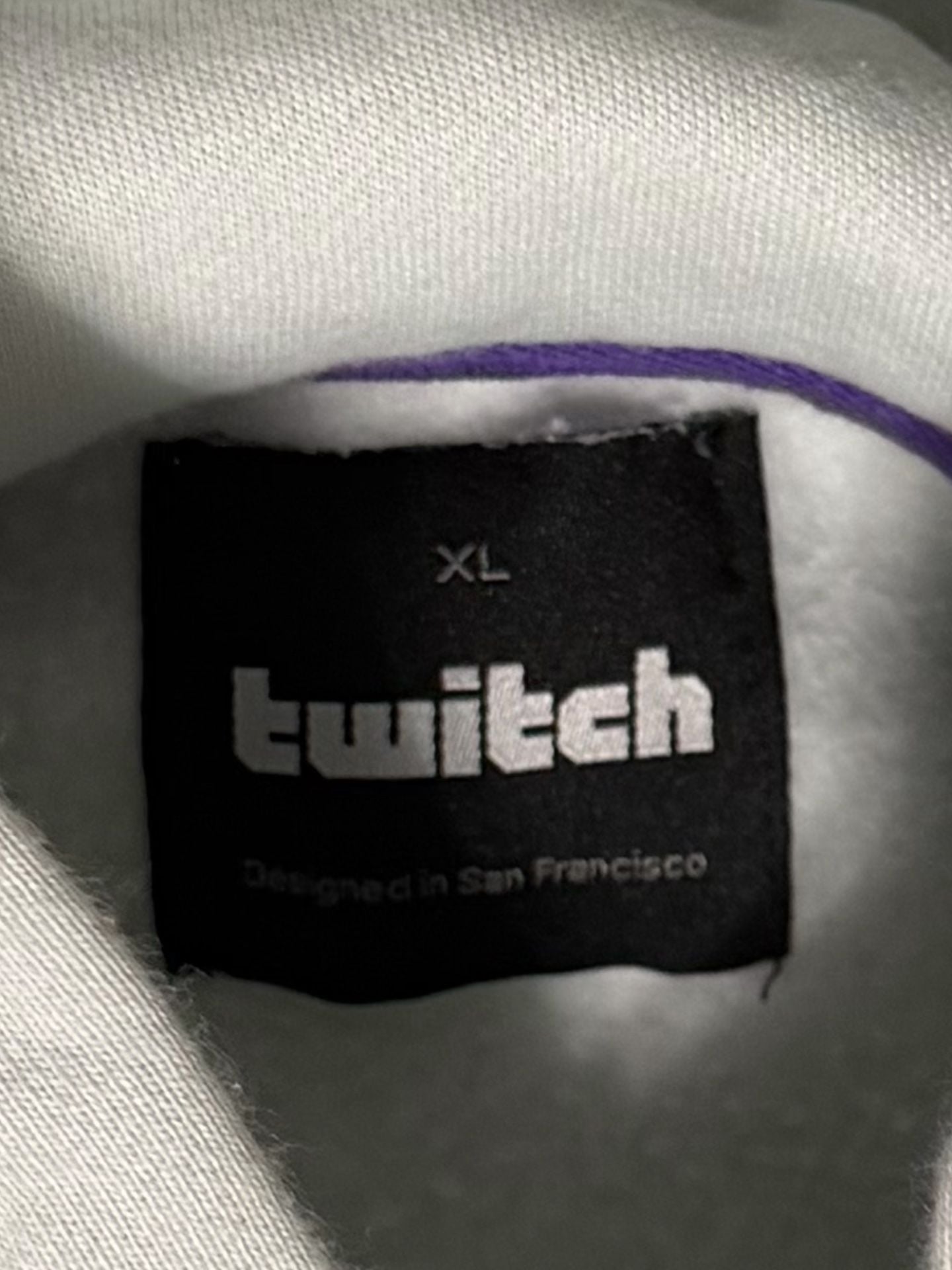 Twitch Glitch Logo Hoodie Size XL White Sweatshirt Gaming 7
