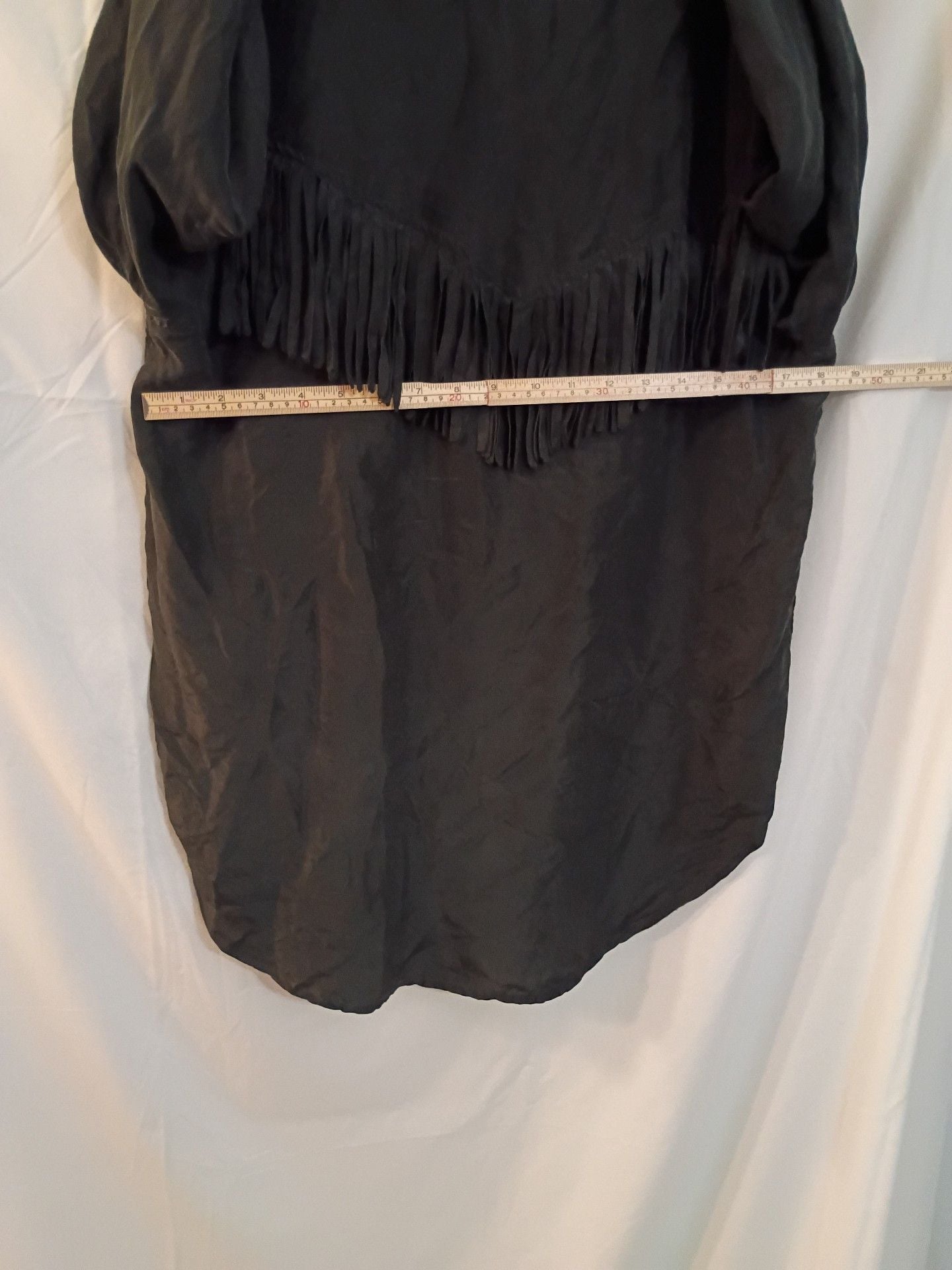 Outlaws Silk Fashions Western Shirt Size S Black Fringe Long Sleeve 4