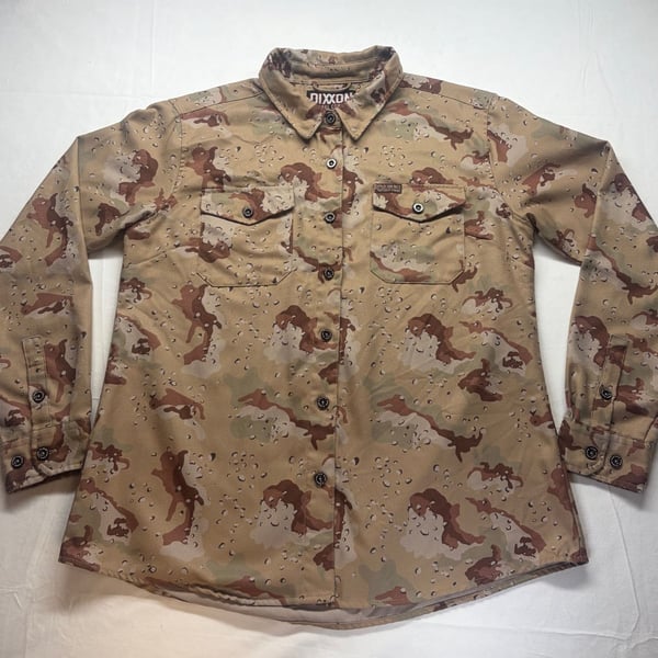 Women’s Dixxon Flannel Company BRCC Cup Of Death Flannel Size XL Camo Button 
