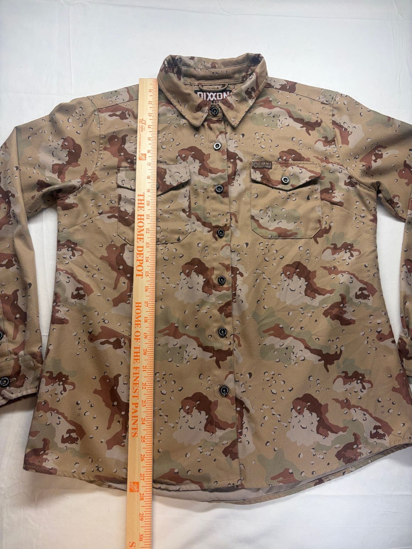 Women’s Dixxon Flannel Company BRCC Cup Of Death Flannel Size XL Camo Button 6
