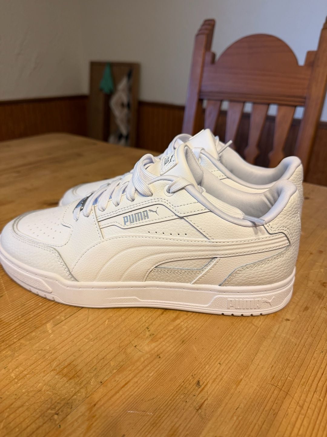 Puma Caven III Plus Size 9.5 White Silver Sneakers 3