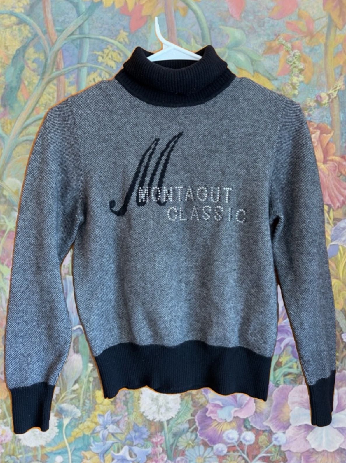 Montagut Turtleneck Sweater Size 90 Black Gray Cashmere 2