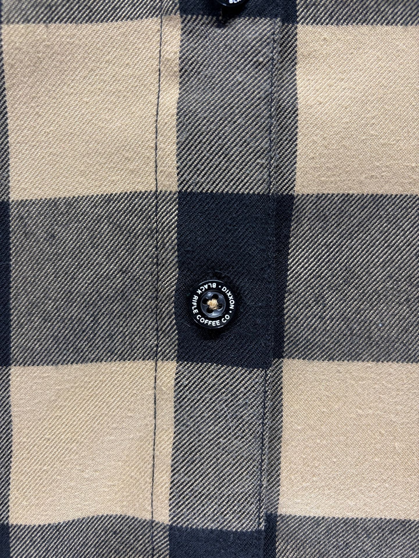Women’s Dixxon Flannel Co Black Rifle Coffee Co Flannel Size XL Tan Black 3