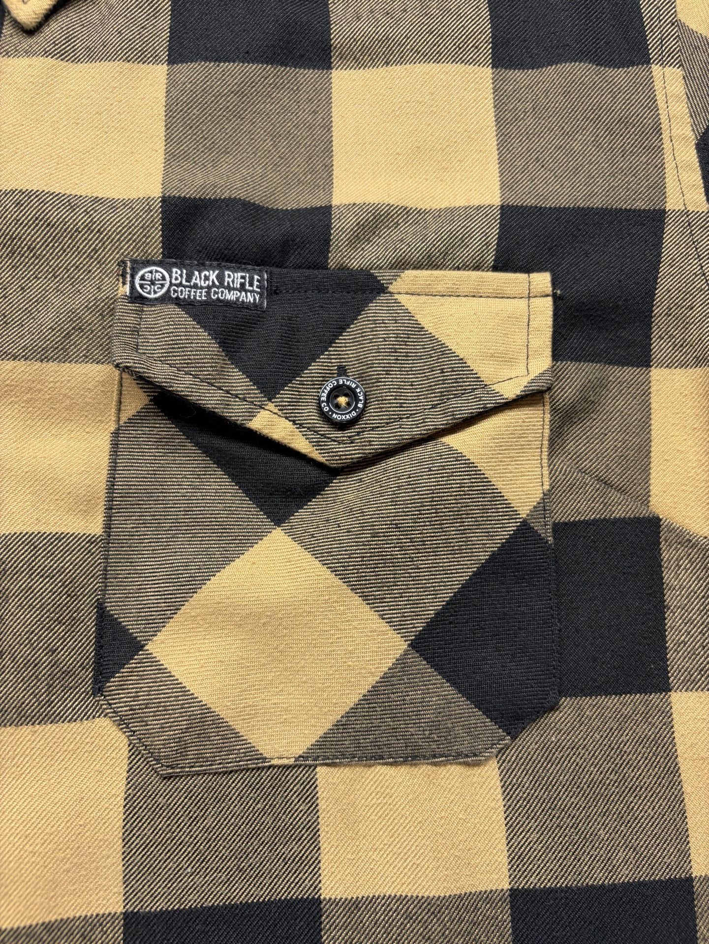 Women’s Dixxon Flannel Co Black Rifle Coffee Co Flannel Size XL Tan Black 5