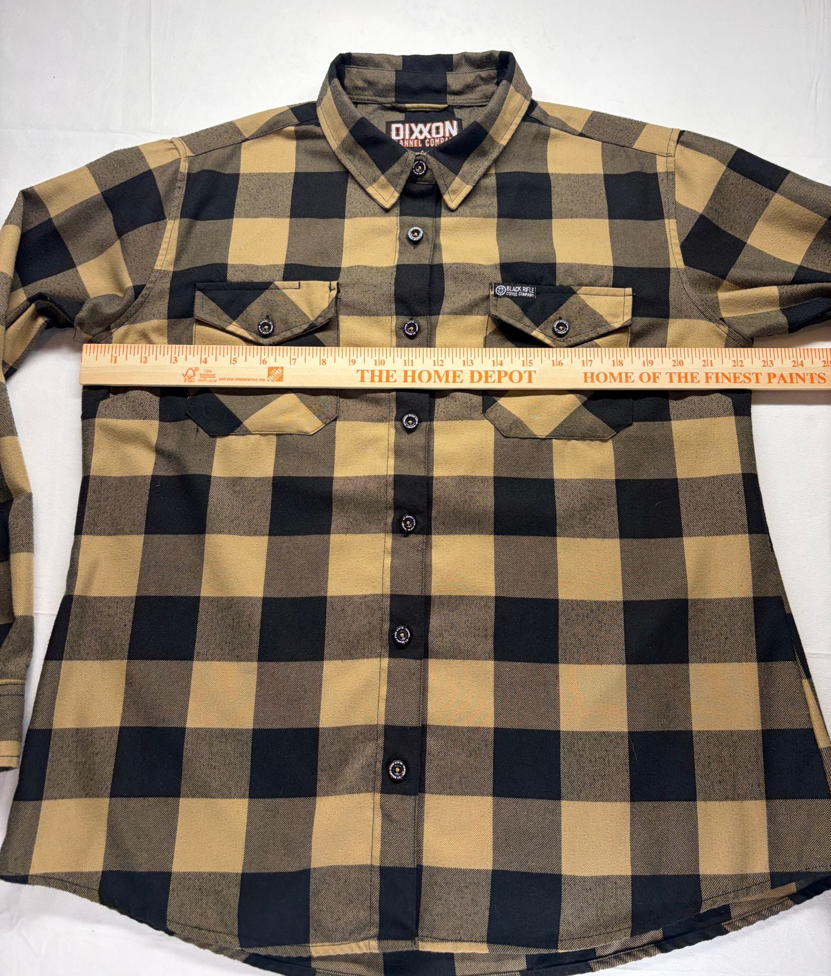 Women’s Dixxon Flannel Co Black Rifle Coffee Co Flannel Size XL Tan Black 8