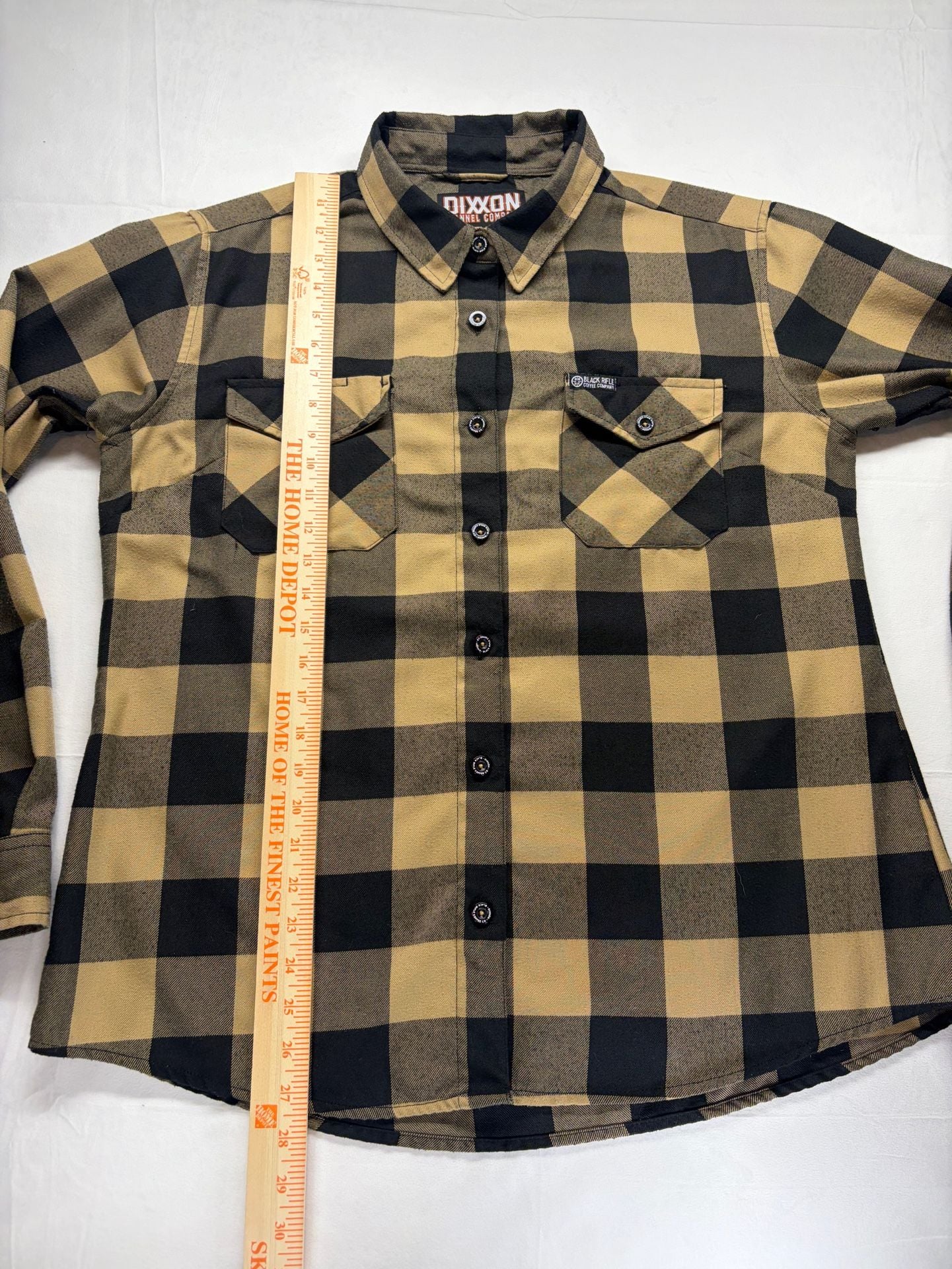 Women’s Dixxon Flannel Co Black Rifle Coffee Co Flannel Size XL Tan Black 9