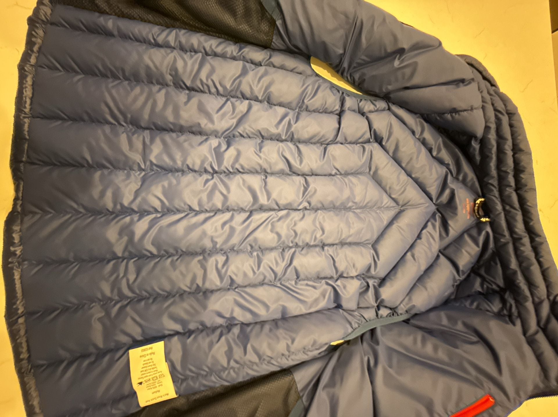 Big Agnes Downtek Down Puffer Vest Blue Red Full Zip 12