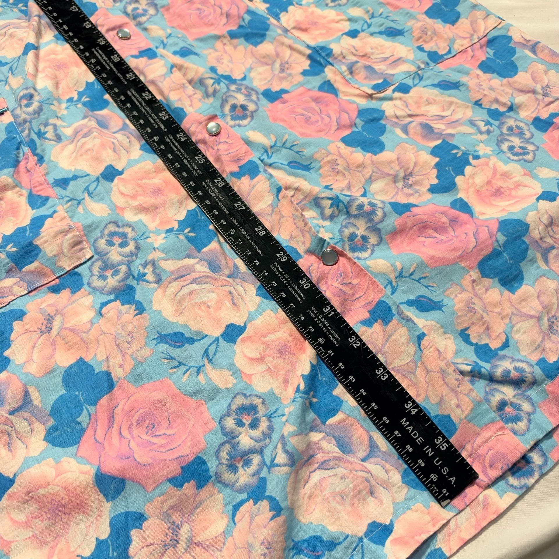Elegant Emily Snap-Front Duster Robe Floral Pink Blue 4