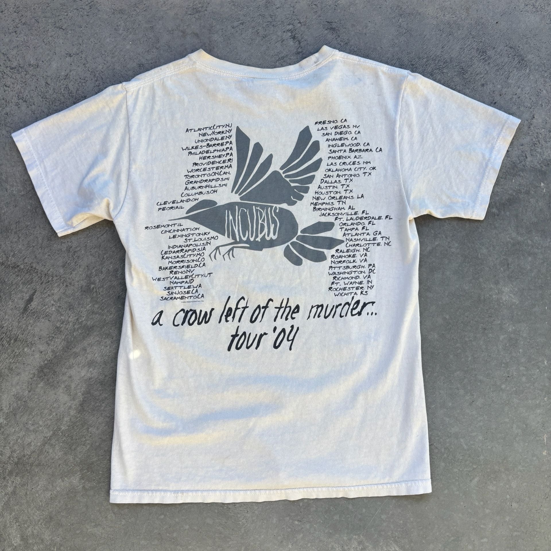 2004 Vintage Incubus A Crow Left of the Murder Tour T-Shirt Size S 8