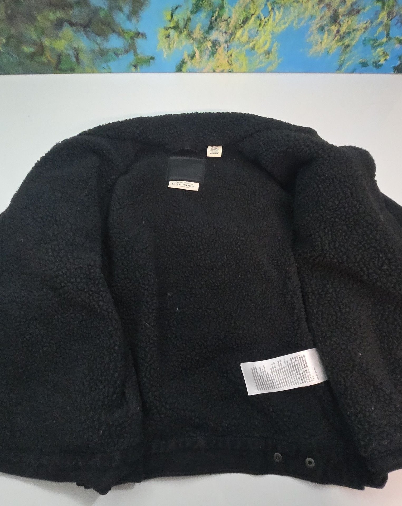 Levi's Sherpa Trucker Jacket Size M Black Denim Fleece 10