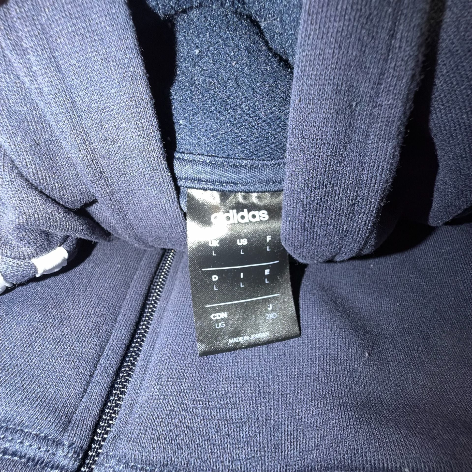 Adidas Essentials 3-Stripes Full-Zip Hoodie Navy Blue 5