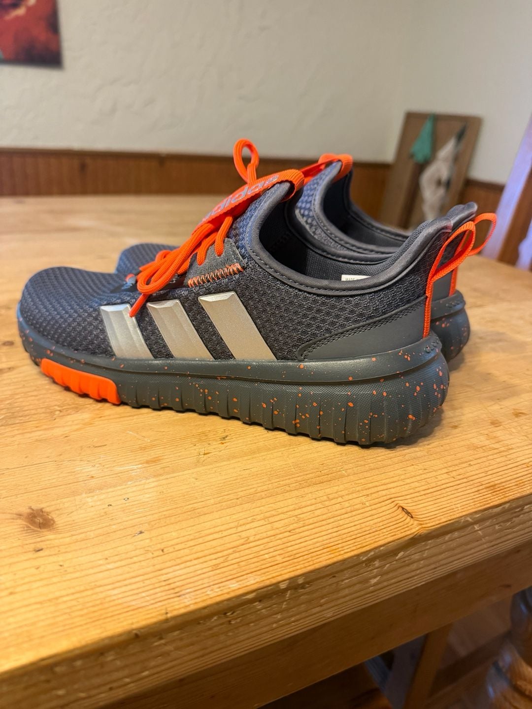 Adidas Kaptir 4.0 Size 5 Grey Orange Sneakers 3