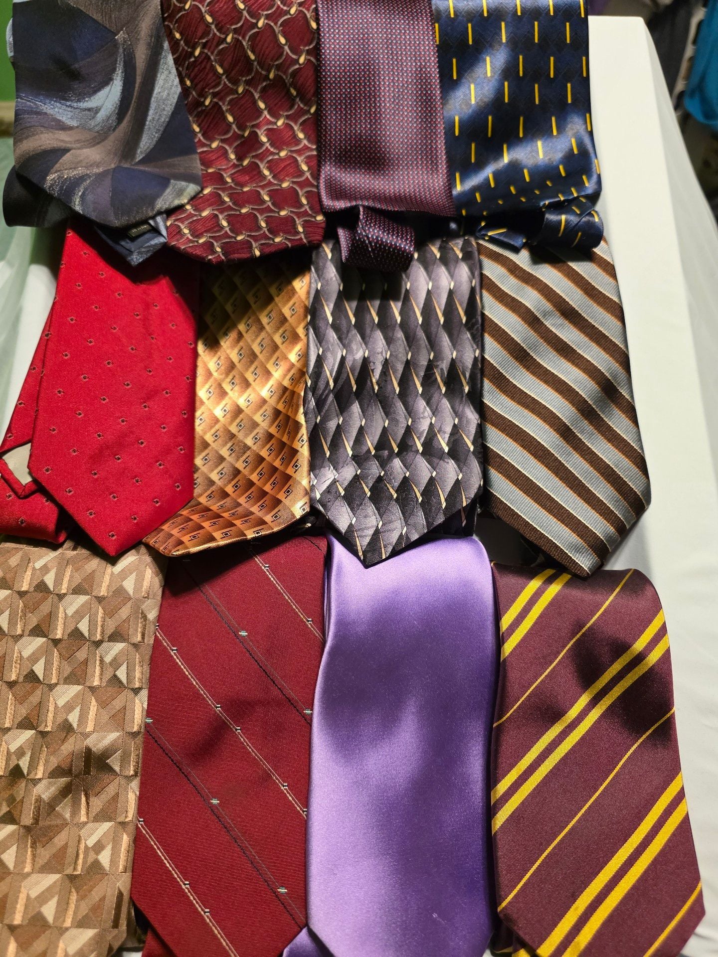 Bulk Lot 25 pc Men's Ties Silk and Polyester Mixed Lot Multiple Brands Vintage and Modern 1