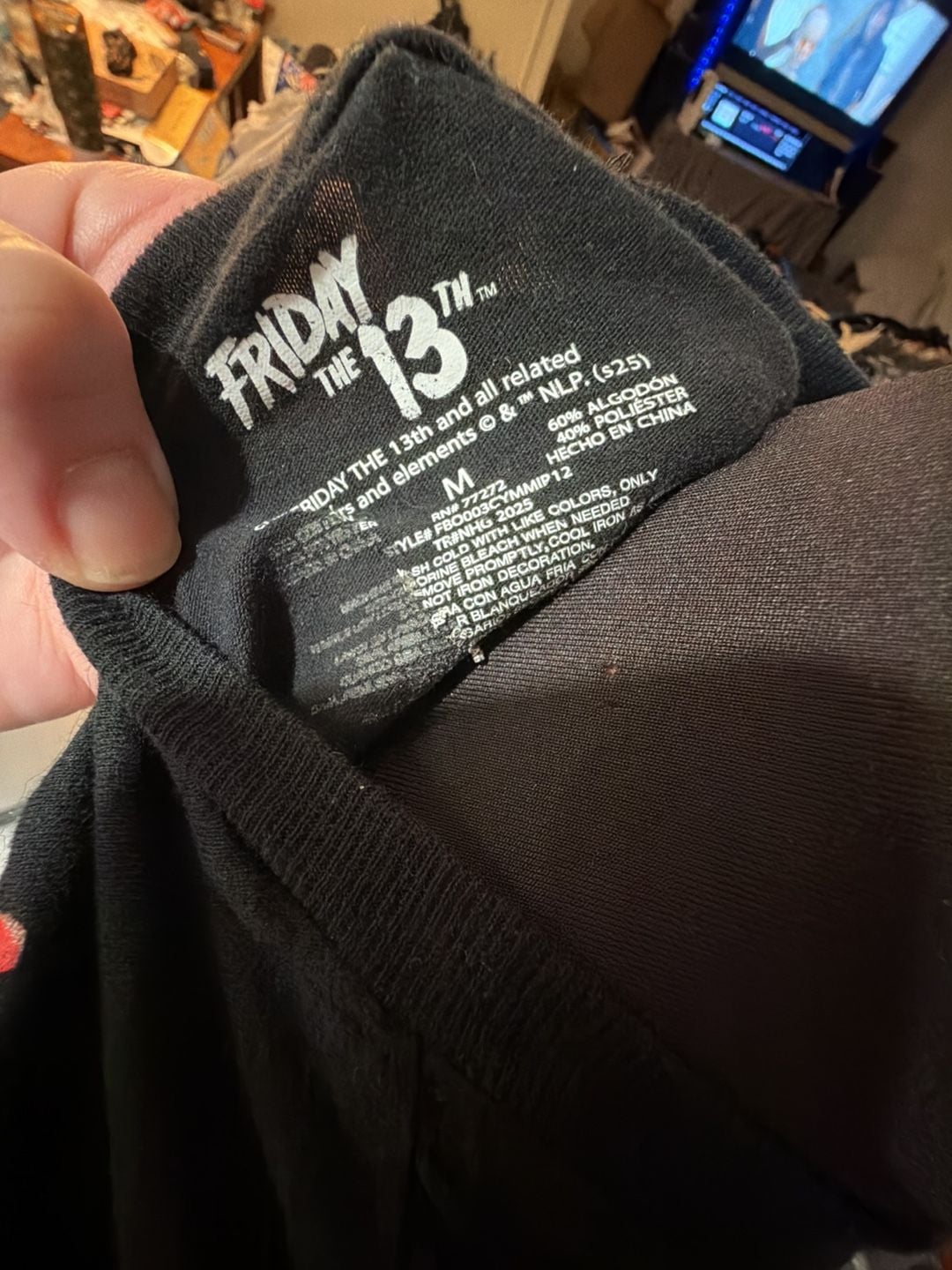 Friday The 13th Jason Mask Graphic T-Shirt Size M Black 4