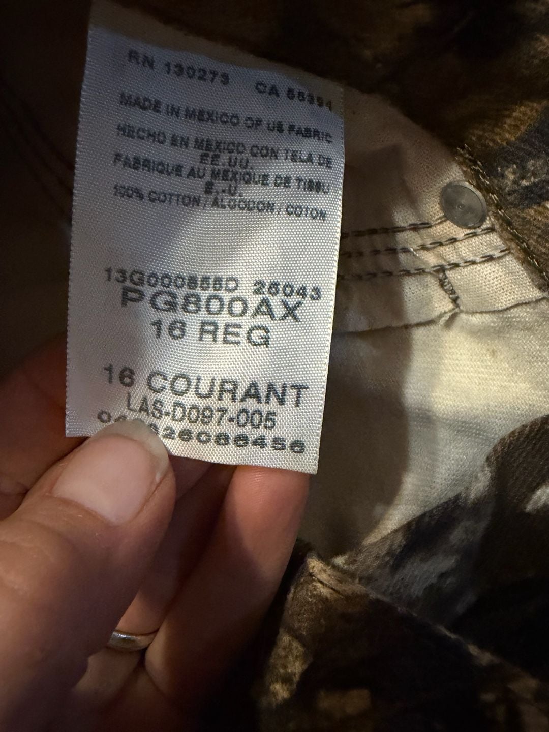 Wrangler Pro Gear Realtree Camo Hunting Pants Size 16 Reg 4