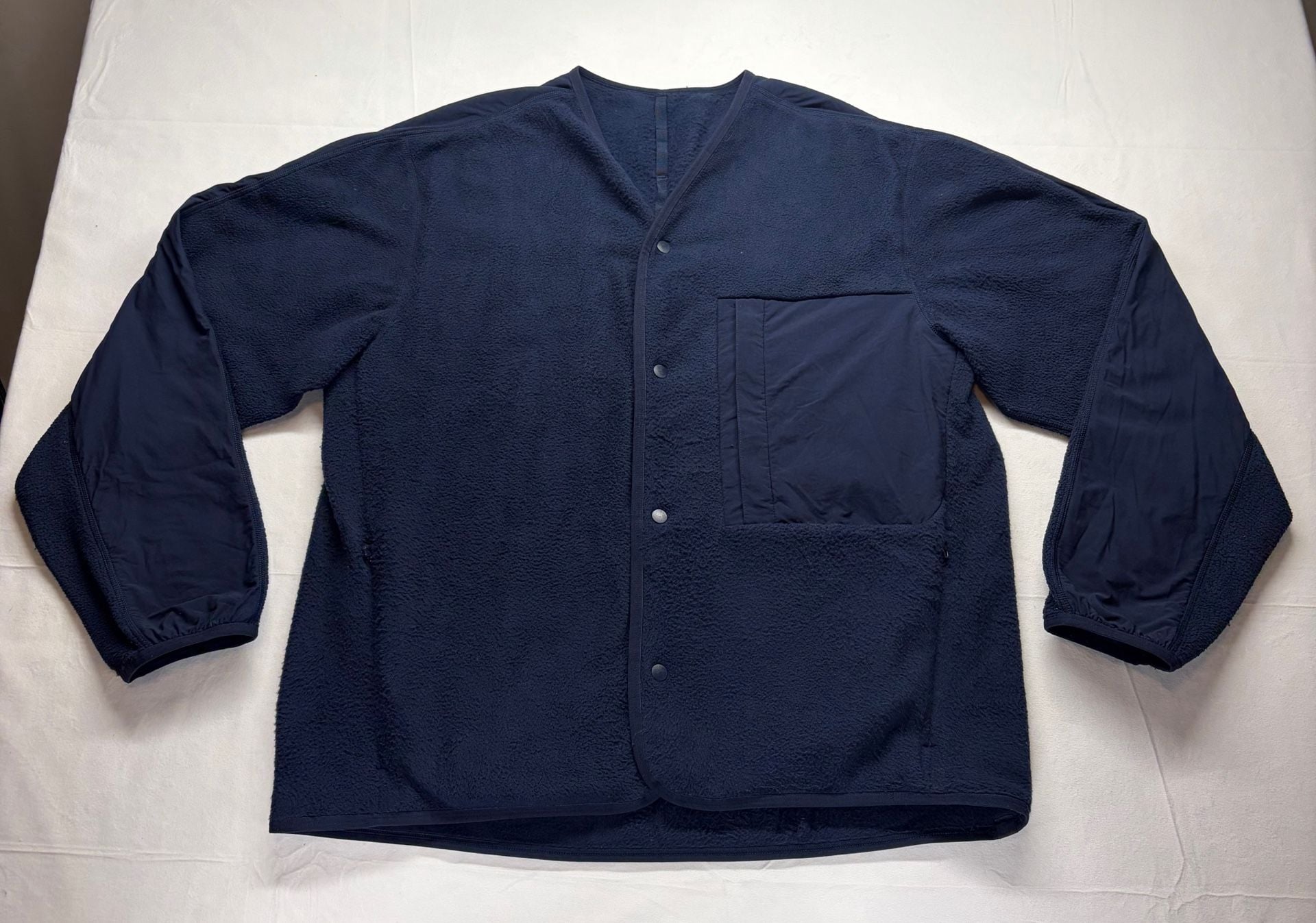 Lululemon Fleece Snap-Front Cardigan Size L Navy Blue Jacket 2
