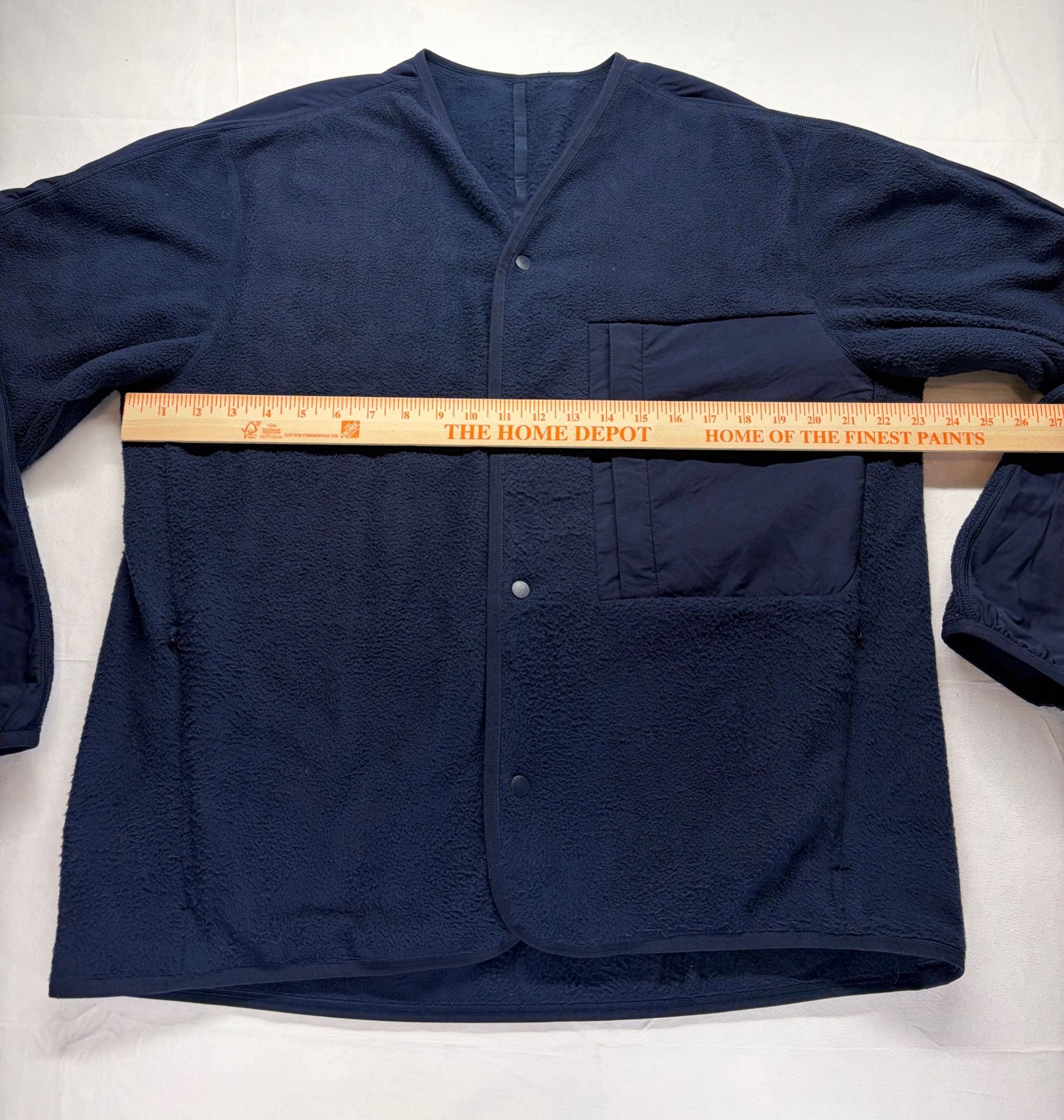 Lululemon Fleece Snap-Front Cardigan Size L Navy Blue Jacket 6