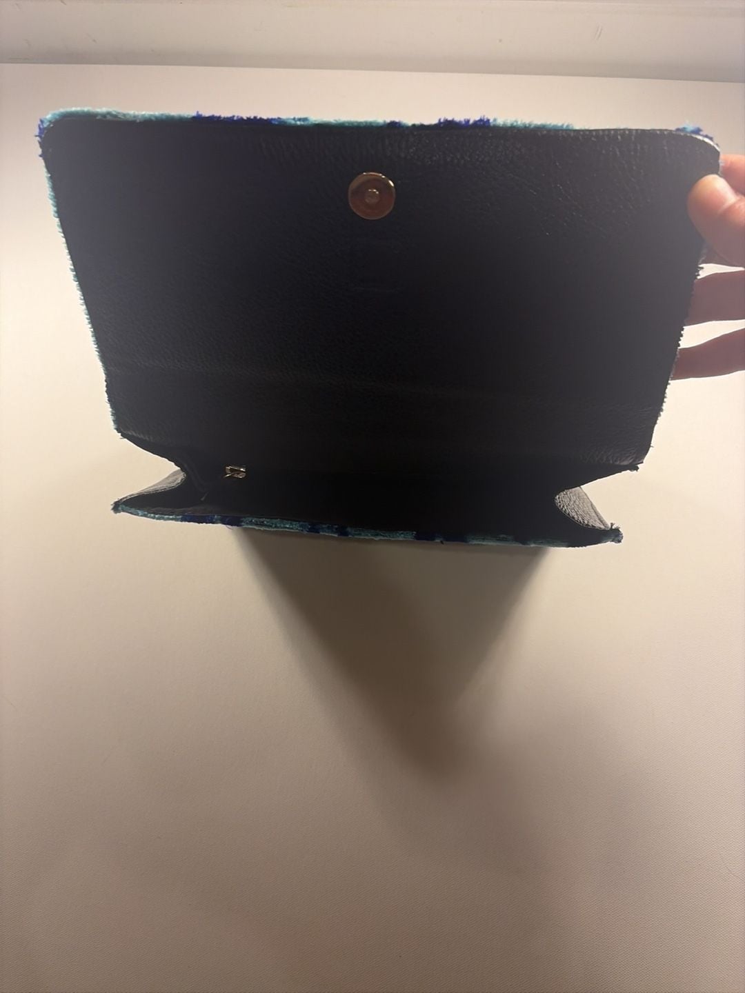 Ikat Silk Velvet Clutch Bag Blue Handbag 4