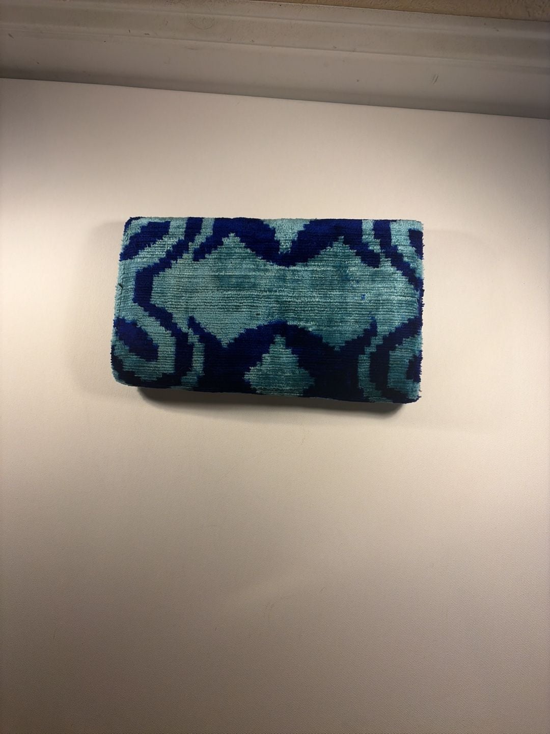 Ikat Silk Velvet Clutch Bag Blue Handbag 5