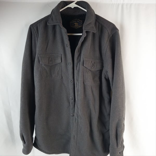 Freedom Foundry Teton Sherpa Fleece Shirt Jacket Charcoal Gray