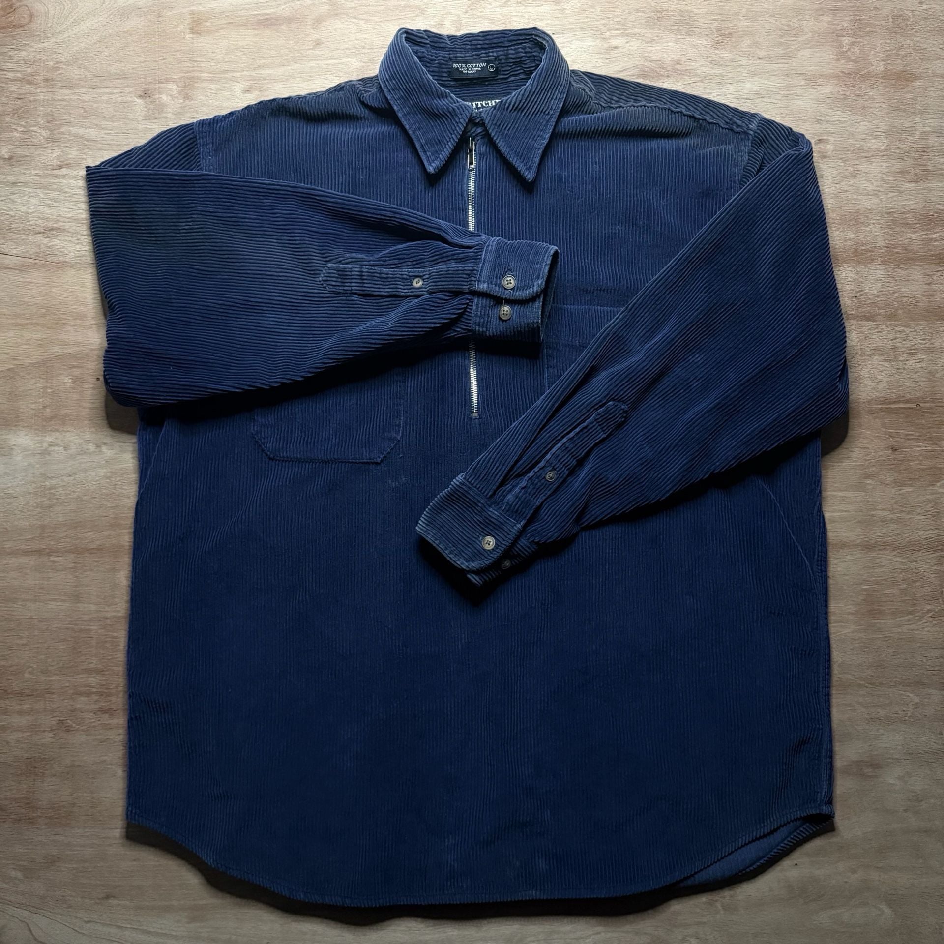 Vintage Britches Great Outdoors Navy Corduroy Quarter Zip Shirt Men’s L 3