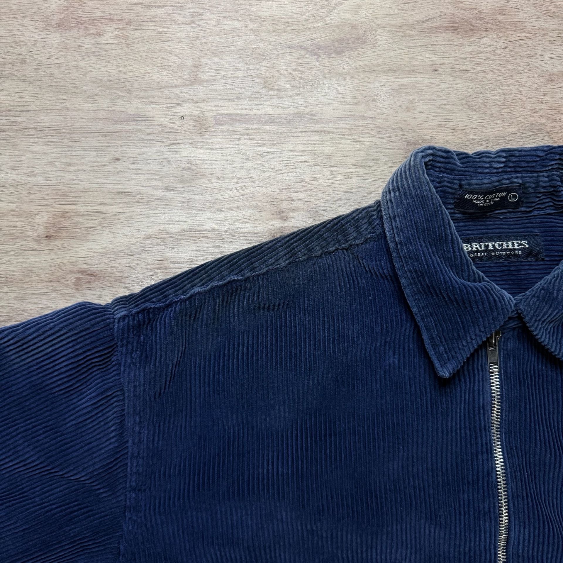 Vintage Britches Great Outdoors Navy Corduroy Quarter Zip Shirt Men’s L 7