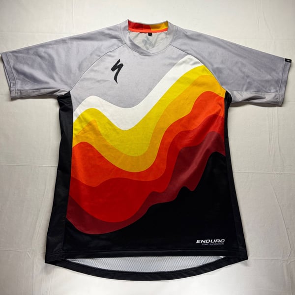Specialized Enduro Comp All Mountain Cycling Jersey Size L Retro Waves
